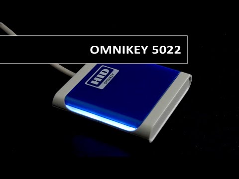 Abloy HID OMNIKEY 5022 CL tik bekontaktis (13,56 MHz) skaitytuvas, tamsiai mėlynas video