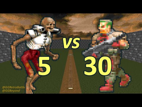 5 Revenants vs 30 Zombiemen - Monster Infighting - Doom II Retro Battles
