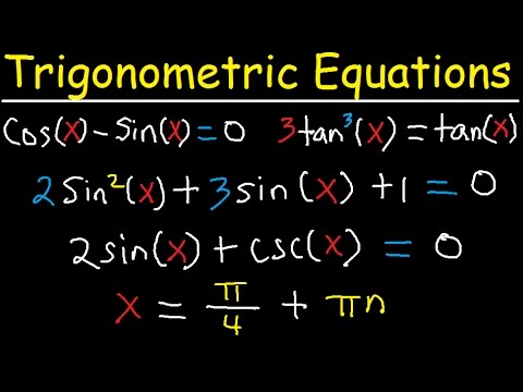 Solving Trigonometric Equations Using Identities, Multiple Angles, By Factoring, General Solution