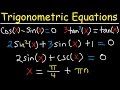 Solving Trigonometric Equations Using Identities Multiple Angles By Factoring General Solution
