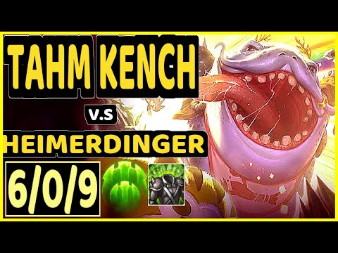 RIYEV (TAHM KENCH) vs HEIMERDINGER - 6/0/9 KDA BOTTOM ADC CHALLENGER GAMEPLAY - BR