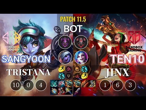 SRB Sangyoon Tristana vs SB.A Ten10 Jinx Bot - KR Patch 11.5