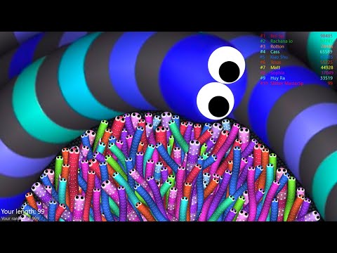 Slither.io A.I. 001 Strong Bad Snake Skin Hacked? vs. 98998 Snakes Epic Slitherio Gameplay! #96