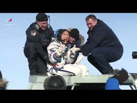 NASA Television Video File  MS 13 Hatch Closing Undocking Landing   February 6, 2020