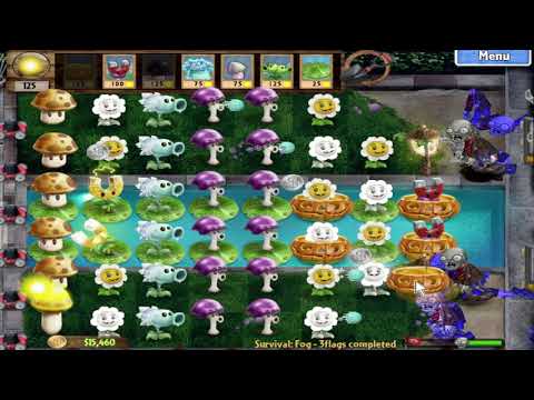 Challenge: Snow Peas + Marigolds - PvZ Real Life Pak - Survival Fog #2 - Plants vs Zombies Gameplay