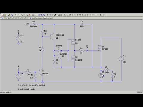 LE3_6e Diskrete High Side Gate Treiber für Mosfet/IGBT LTSpice Simulation