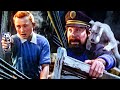 Tintin Milou Captain Haddock Escapes From The Boat The Adventures Of Tintin