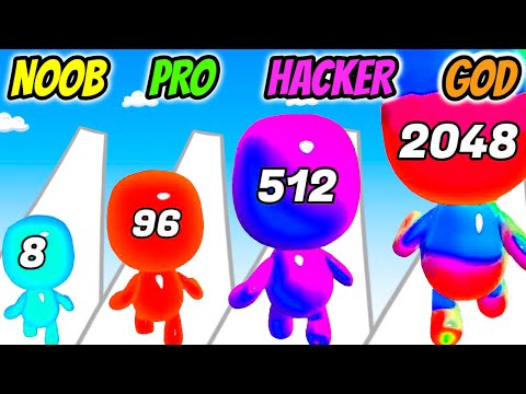 NOOB vs PRO vs HACKER vs GOD - Man Runner 2048