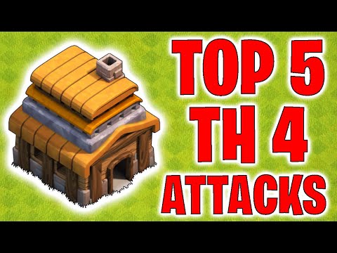 TH4 Attack Strategy  - TOP 5 Attacks - Clash of Clans 2021