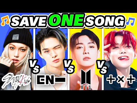 4 GROUPS BATTLE: STRAY KIDS vs ENHYPEN vs BTS vs TXT: Save One Song 🎵 Kpop Quiz 2024 | K-Music Quiz