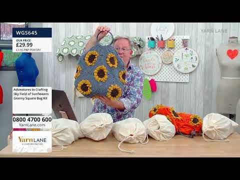 Yarn Lane–01/09/2021–Make a gorgeous crochet bag featuring sunflower granny squares with Sam Sabido