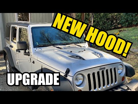Installing A Power Dome Hood On My JKU - Smittybilt SRC Stingray Vented Hood