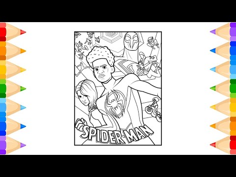 Spiderman Miles Morales Coloring Videos/Coloring of Spiderman/Drawingaart