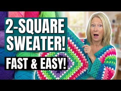 2 Granny Square Sweater | Free Crochet Pattern Tutorial!