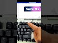 Quickly Open ‘Save As’ in MS Word with One Shortcut #MSWordShortcuts #SaveAsShortcut #KeyboardHacks