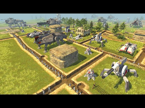 Brutal Clone MEGA-TRENCH DEFENSE! - Men of War: Star Wars Mod Battle Simulator