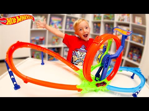 Трек Хот Гонки на виражах Hot Wheels Stunt tracks Rapid Launch Loop Playset JBX65 Mattel Original - фото 1 - id-p2803520260