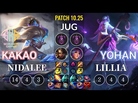 SRB KaKAO Nidalee vs HLE yoHan Lillia Jungle - KR Patch 10.25