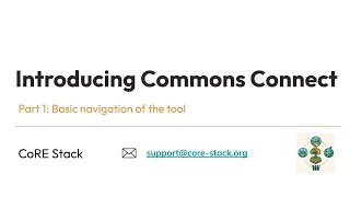 Part 1: Basic Navigation of Commons Connect