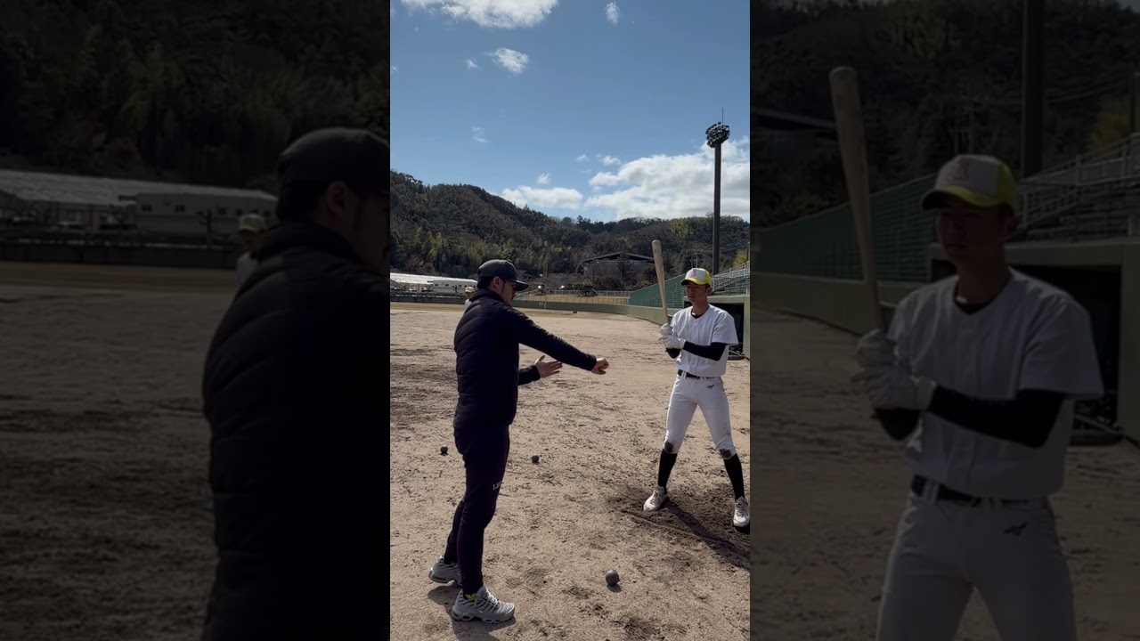 中学硬式強豪チームにバッティング指導！#shorts#macoちゃんレッスン#未来の甲子園boy