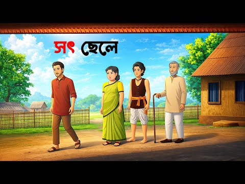সৎ ছেলে | Bengali Moral Stories | Bangla Village Cartoon | Golpo Konna