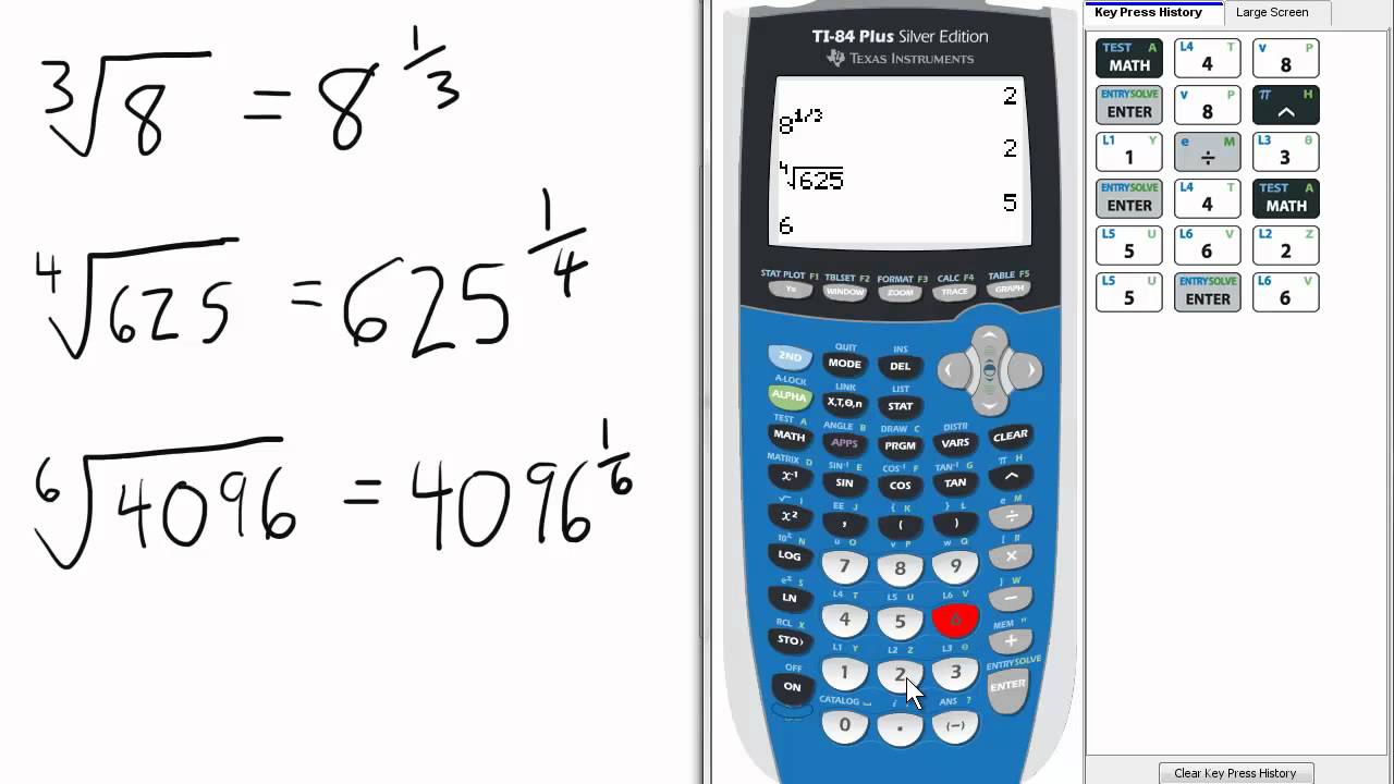Fractional Exponents Calculator 2  TI 84 Calculator    Fractional Exponents