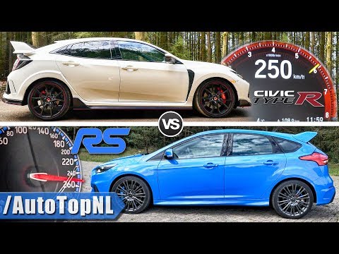 Ford Focus RS vs Honda Civic Type R | 0-250km/h ACCELERATION SOUND & AUTOBAHN POV by AutoTopNL
