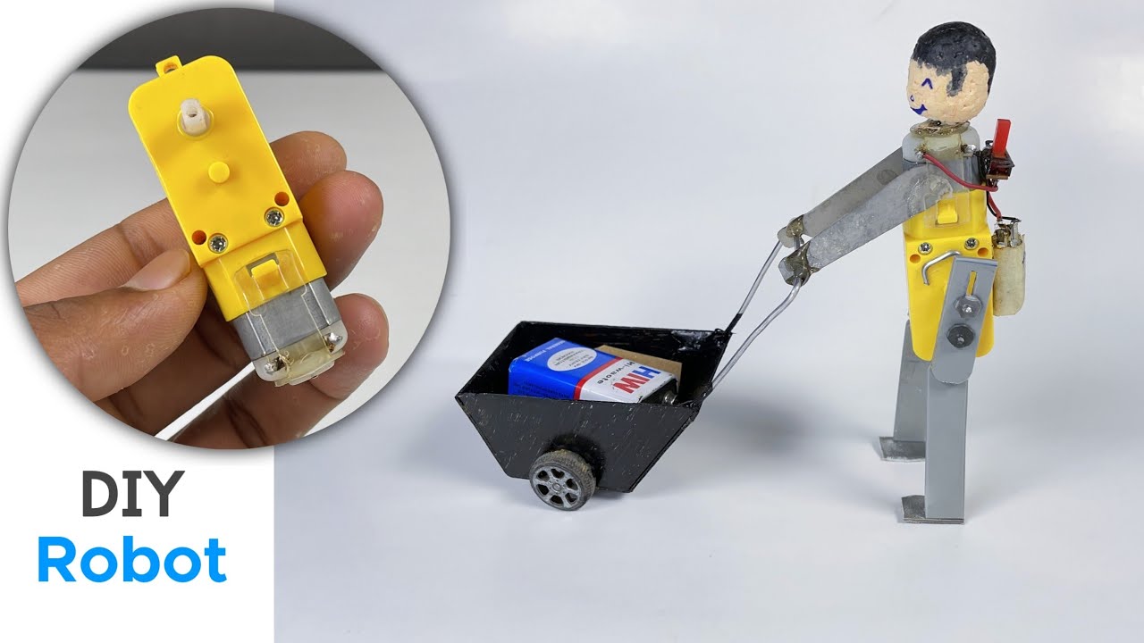 Wow! DIY DC motor projects Idea || Homemade walking Robot 🤖 #hackerjp