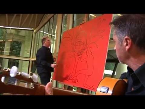RARE AND AMAZING ! Live painting of Mark Kostabi during concert with Francesco Grant