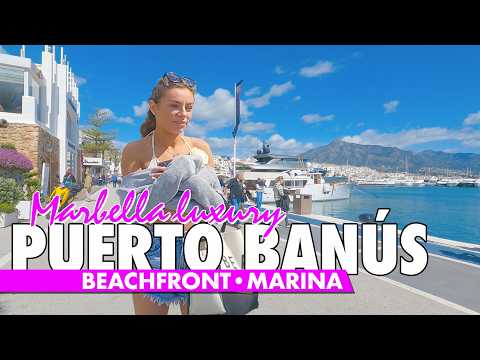 Puerto Banús marina & beachfront walk | Marbella spring 2025 | Spain virtual tour