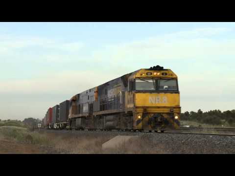 Freight and Passenger Train Race Each Other - Australian Trains
