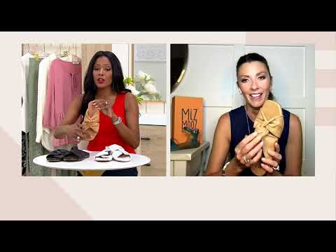 Miz Mooz Leather Knotted Slide Sandals - Paparazzi on QVC