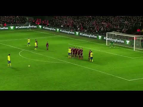 Zlatan Ibrahimovic | Amazing Freekick | Denmark-Sweden | European Championship Qualifier 2015
