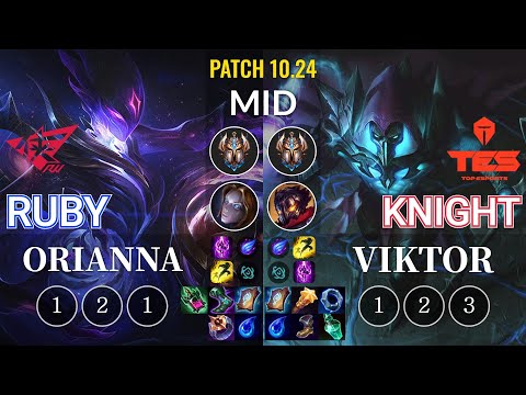 RW Ruby Orianna vs TES knight Viktor Mid - KR Patch 10.24