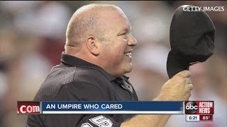 Wally Bell showed kids umps care