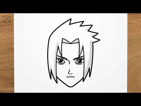 How to draw SASUKE (Naruto Shippuden) step by step, EASY