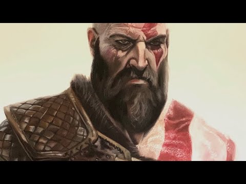 Kratos | God of War process timelapse oil painting on 4k by RoZa