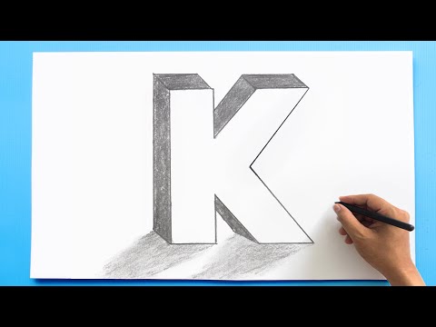 3D Letter Drawing - K