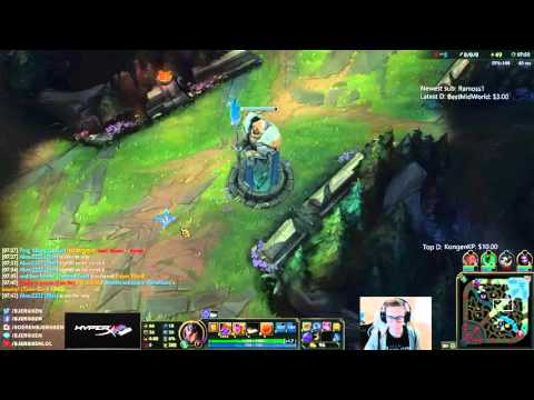 Bjergsen duo Doublelift vs Svenskeren and Hauntzer - Twisted Fate vs Kindred Mid - League of Legends