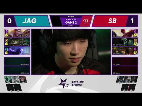SB vs JAG SANDBOX Gaming vs Jin Air Green Wings| Week 4 Day 2 | Game 2 FULL | LCK Spring Split 2019