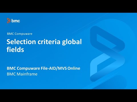 BMC Compuware File-AID/MVS Online - Selection criteria global fields