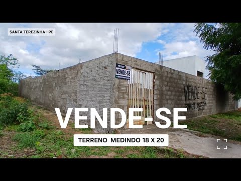 🌿 VENDE-SE TERRENO 18 x 20 l Valor R$75.000 l SANTA TEREZINHA–PE. 📄 Terreno Registrado no Cartório .