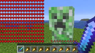 Minecraft 吃食物會無限成長『血量和擊退力』的極限生存，多到會讓遊戲壞掉