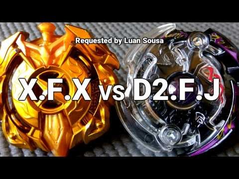 Xcalibur .F.X vs Dark Deathscyther .F.J - BATALHA BEYBLADE BURST! ベイブレードバースト