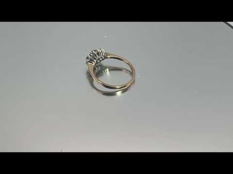 9ct Gold Sapphire Diamond Cluster Ring UK Size 0 Pre Owned