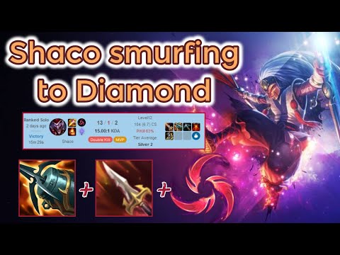 Shaco Jungle smurfing to Dia - 15 Minute Surr ;) [League of Legends] Full Gameplay - Infernal Shaco