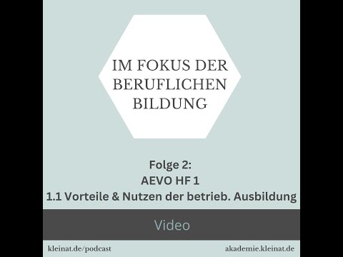 Folge 2: Handlungsfeld 1: 1.1 Vorteile und Nutzen der betrieblichen Ausbildung - AEVO