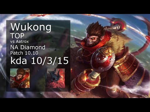 Wukong Top vs Aatrox - NA Diamond 10/3/15 Patch 10.10 Gameplay