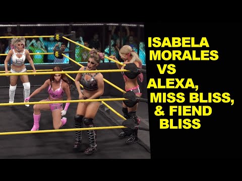 WWE 2K22 Isabela Morales vs Alexa & Miss Bliss & Alexa Fiend - 3 on 1