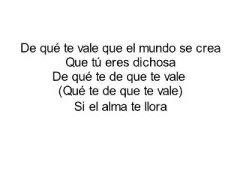 Sabroso - De que te vale (Letra)